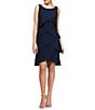 Color:Navy - Image 1 - Petite Size Scoop Neck Sleeveless Shoulder Crystal Detail Chiffon Tulip Tiered Dress