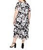 Ignite Evenings Plus Size Floral Print Tiered Midi Dress, Color:Black Multi - Image 2