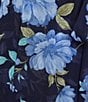 Color:Navy Multi - Image 3 - Plus Size Long Sleeve V-Neck Tie Waist Floral Chiffon Maxi Dress