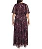 Ignite Evenings Plus Size Printed Bodre Blouson Dress - Image 2