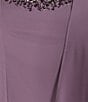 Color:Icy orchid - Image 5 - Plus Size Scoop Neck Long Sleeve Sequin Shoulder Midi Tiered Hem Jacket Dress