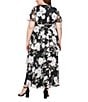 Color:Black Multi - Image 2 - Plus Size Short Sleeve Floral Tiered Dress