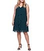 Ignite Evenings Plus Size V Neck Beaded Chiffon Jacket Dress - Image 2