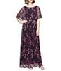 Ignite Evenings Printed Bodre Blouson Dress - Image 1
