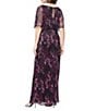 Ignite Evenings Printed Bodre Blouson Dress - Image 2
