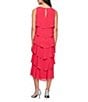 Ignite Evenings Scoop Neck Sleeveless Tiered Chiffon Midi Dress, Color:Watermelon - Image 2
