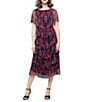 Ignite Evenings Shimmer Bodre Short Caplet Sleeve Tiered Midi Dress - Image 1