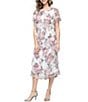 Ignite Evenings Shimmer Bodre Tiered Tea Length Dress - Image 1
