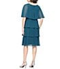 Ignite Evenings Short Chiffon Tiered Beaded Shoulder Dress - Image 2