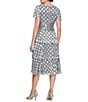 Ignite Evenings Short Flutter Sleeve Cold Shoulder Surplice V-Neck Polka Dot Tier Chiffon Dress - Image 2