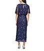 Ignite Evenings Short Flutter Sleeve Sequin Blouson Midi Dress, Color:Navy - Image 2