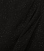 Ignite Evenings Short Flutter Sleeve V-Neck Glitter Knit Empire Embellished Waist Faux Wrap Maxi Dress, Color:Black - Image 3