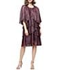 Ignite Evenings 3/4 Sleeve Embellished Crew Neck 2-Piece Jacket Dress - Image 1