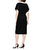 Ignite Evenings Short Sleeve Fixed Sequins Stretch Velvet Blouson Dress - Image 2