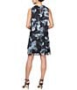 Color:Black/Ivory - Image 2 - Sleeveless Cutout Embellished Crew Neckline Floral Dress