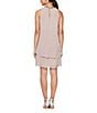 Color:Cashmere - Image 2 - Chiffon Sleeveless Embellished Halter Neck Flowy Front Dress
