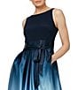 Color:Navy/Wedgewood - Image 3 - Sleeveless Round Neck Ombre Skirt Tie Waist Gown