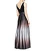 Color:Black/Silver - Image 2 - Sleeveless Round Neck Ombre Skirt Tie Waist Gown
