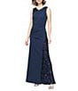 Ignite Evenings Sleeveless V Neck Sequin Panel Crepe Gown - Image 1