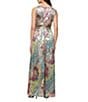 Ignite Evenings V-Neck Sleeveless Floral Print Foil Dress, Color:Silver Multi - Image 2