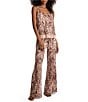 Color:Beige - Image 1 - In Bloom By Jonquil Animal Print Brushed Knit Tank & Long Pant Pajama Set