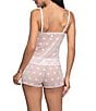 In Bloom by Jonquil In Bloom By Jonquil Bow and Dot Sleeveless V-Neck Lace and Mesh Shorty Pajama Set, Color:Powder Pink - Image 2