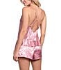 In Bloom by Jonquil In Bloom By Jonquil Bow Print Sleeveless V-Neck Satin Shorty Pajama Set, Color:Rose - Image 2