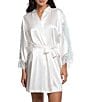 In Bloom By Jonquil Bridal 3/4 Sleeve Satin Coordinating Short Robe - Image 1
