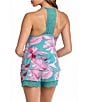 Color:Jade - Image 2 - Brushed Knit Cami Short Palm Print Pajama Set