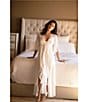 Color:Ivory - Image 3 - Celeste Lace Trim Floral Embroidered Chiffon Robe