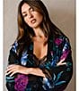In Bloom By Jonquil Floral Print 3/4 Sleeve Chiffon Short Robe - Image 5