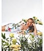 Color:Heather Blue - Image 4 - Floral Print Sleeveless V-Neck Satin Chemise