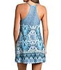 Color:Lagoon Blue - Image 2 - In Bloom By Jonquil Ikat Print Sleeveless Scoop Neck Brushed Knit Chemise