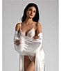 Color:Ivory - Image 6 - Lace Teddy and Satin Wrap Robe Bridal Set