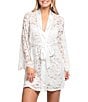 In Bloom by Jonquil Long Sleeve Shawl Collar Lace Bridal Short Wrap Robe - Image 1