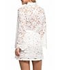 In Bloom by Jonquil Long Sleeve Shawl Collar Lace Bridal Short Wrap Robe - Image 2