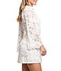 In Bloom by Jonquil Long Sleeve Shawl Collar Lace Bridal Short Wrap Robe - Image 3