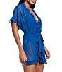 In Bloom By Jonquil Rosemary Solid Short Sleeve Chiffon Coordinating Short Wrap Robe with Ruffles - Image 3