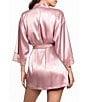 In Bloom By Jonquil Satin 3/4 Sleeve Two-Tone Lace Coordinating Short Robe - Image 2