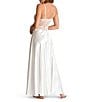 Color:Ivory - Image 2 - Satin Sleeveless V-Neck Floral Bodice Long Nightgown