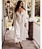 Color:Ivory - Image 4 - Satin Sleeveless V-Neck Floral Bodice Long Nightgown