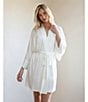 In Bloom By Jonquil Solid Jersey Knit Long Sleeve Coordinating Short Bridal Robe - Image 6