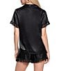 In Bloom by Jonquil Solid Short Sleeve Notch Collar Satin Chiffon Shorty Pajama Set - Image 2