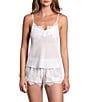 In Bloom by Jonquil Solid Sleeveless V-Neck Chiffon Cami & Shorty Lace Pajama Set - Image 1