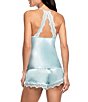 In Bloom By Jonquil Solid Sleeveless V-Neck Satin & Lace Shorty Pajama Set - Image 4
