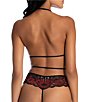 Color:Red - Image 2 - Two Tone Deep V-Neck Lace Teddy