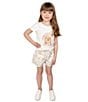 Indie Gold Little Girls Floral-Printed Patch Pocket Shorts, Color:Multi - Image 2