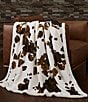 Color:Chocolate/White - Image 1 - Indigo Hill by HiEnd Accents Elsa Cowhide Print Campfire Sherpa Cozy Throw Set