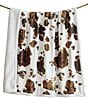 Color:Chocolate/White - Image 2 - Indigo Hill by HiEnd Accents Elsa Cowhide Print Campfire Sherpa Cozy Throw Set