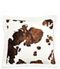 Color:Chocolate/White - Image 3 - Indigo Hill by HiEnd Accents Elsa Cowhide Print Campfire Sherpa Cozy Throw Set